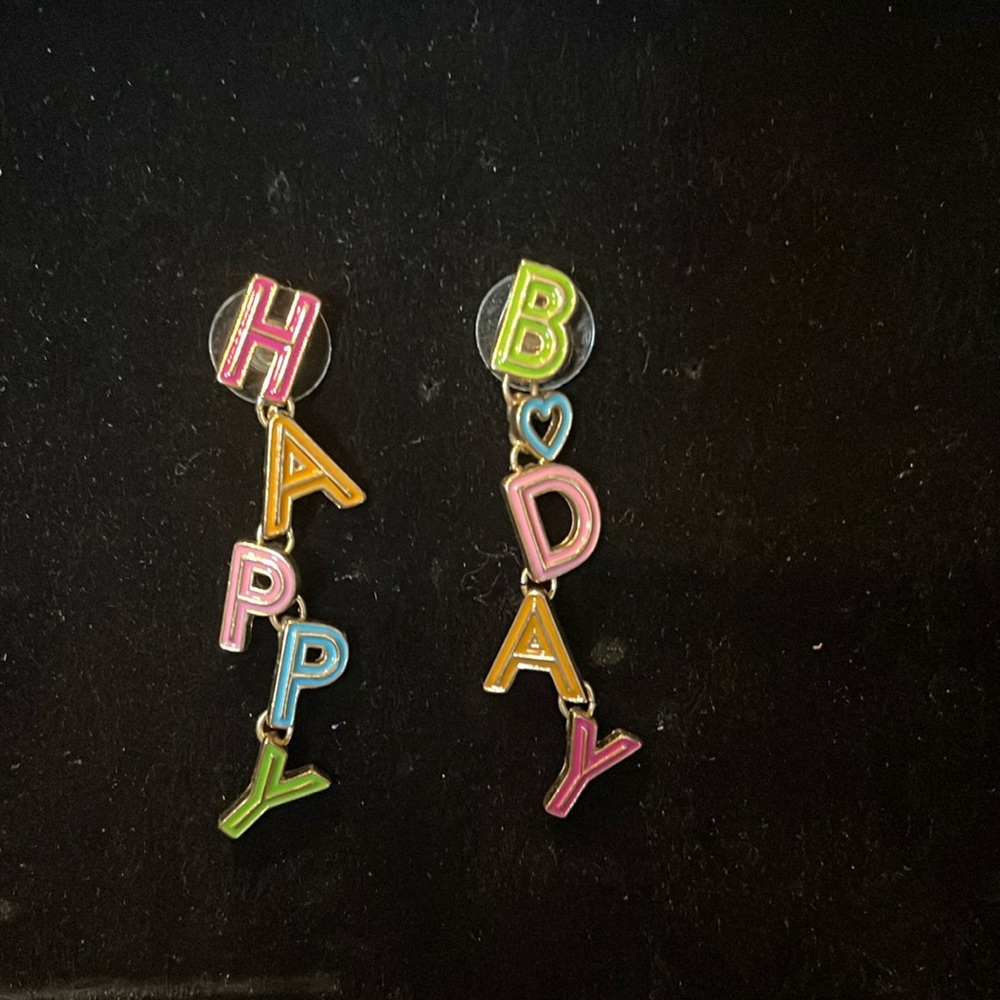 Happy birthday earrings